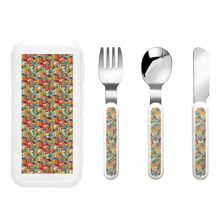 Gaeub Funny Owl Bird Print 3-Piece Children Knife Spoon Fork Set Stainless Steel Child Flatware Set Kids Utensils Set with Case for Lunch Box (Fork Spoon Knife Combo)
Gaeub Funny Owl Bird Print 3-Piece Children Knife Spoon Fork Set Stainless Steel Child Flatware Set Kids Utensils Set with Case for Lunch Box (Fork Spoon Knife Combo)