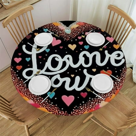 Wllo0ord Heart Inspirational Lettering Polyester Table Cloth for Round Tables Decorative Table Cover for Kitchen Dinner Table Party Picnic 38-42
Wllo0ord Heart Inspirational Lettering Polyester Table Cloth for Round Tables Decorative Table Cover for Kitchen Dinner Table Party Picnic 38-42