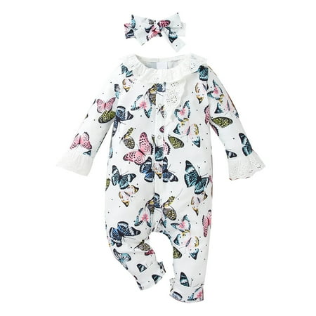 Newborn Baby Girl Clothes Infant Girl Outfits Long Sleeve Romper One Piece Jumpsuit Headband 2PCS Clothing Set White 3-6 Months
Newborn Baby Girl Clothes Infant Girl Outfits Long Sleeve Romper One Piece Jumpsuit Headband 2PCS Clothing Set White 3-6 Months