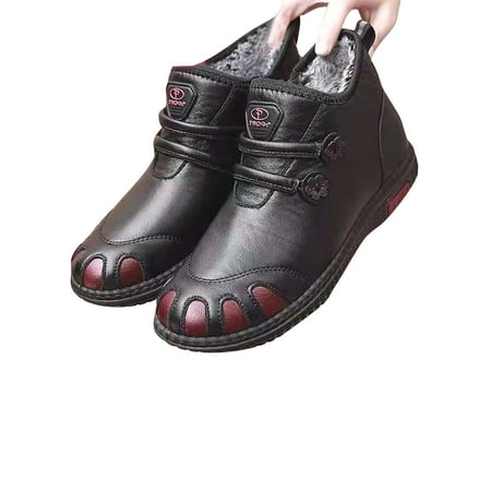 Tenmix Women Walking Comfort Ankle Bootie Lightweight Round Toe Booties Womens Plush Lined Casual Shoe Black-4 7
Tenmix Women Walking Comfort Ankle Bootie Lightweight Round Toe Booties Womens Plush Lined Casual Shoe Black-4 7