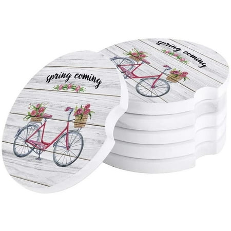 FMSHPON Spring Bicycle and Flower on Wooden Grain Set of 4 Car Coaster for Drinks Absorbent Ceramic Stone Coasters Cup Mat with Cork Base for Home Kitchen Room Coffee Table Bar Decor
FMSHPON Spring Bicycle and Flower on Wooden Grain Set of 4 Car Coaster for Drinks Absorbent Ceramic Stone Coasters Cup Mat with Cork Base for Home Kitchen Room Coffee Table Bar Decor