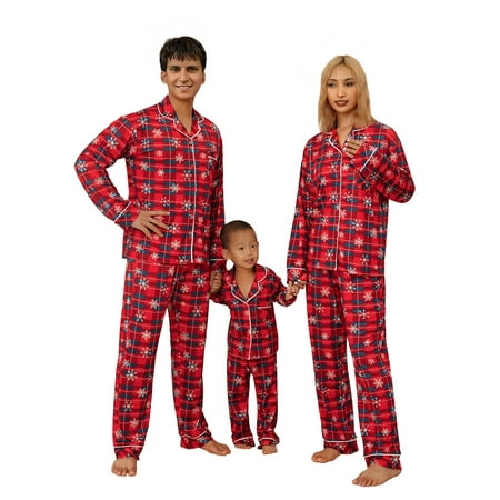 Ma&Baby Family Matching Pajamas Christmas Snowflake Plaid Print Button Tops Pants Holiday Sleepwear Set
Ma&Baby Family Matching Pajamas Christmas Snowflake Plaid Print Button Tops Pants Holiday Sleepwear Set
