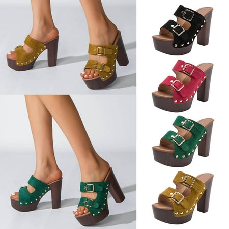 Fesfesfes Womens Slides Size 10 New Peep-Toe Buckle High Heel Thick Heel Thick Bottom Comfortable Women s Sandals 7.5(38)
Fesfesfes Womens Slides Size 10 New Peep-Toe Buckle High Heel Thick Heel Thick Bottom Comfortable Women s Sandals 7.5(38)