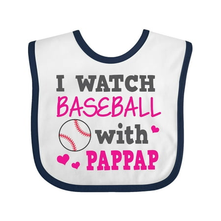 Inktastic I Watch Baseball with My Pappap Gift Baby Girl Bib