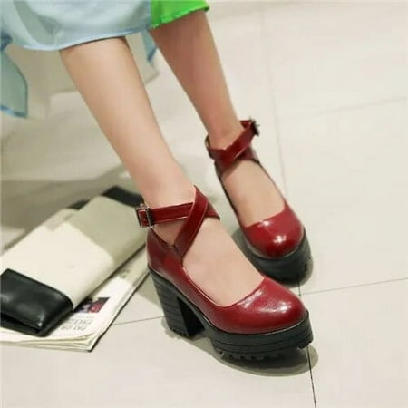 Vintage Womens Chunky Block High Heel Platform Ankle Strap Buckle Pumps Punk Shoes Plus Size Black White
Vintage Womens Chunky Block High Heel Platform Ankle Strap Buckle Pumps Punk Shoes Plus Size Black White