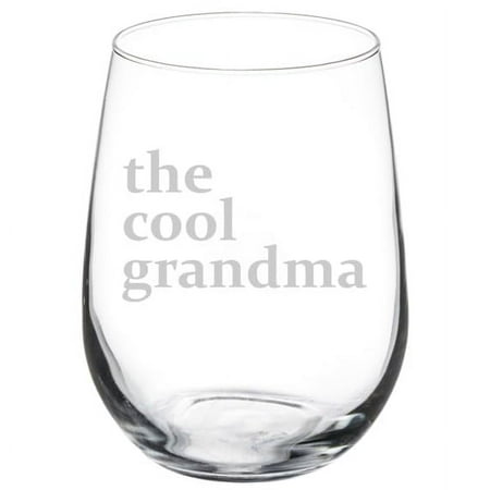

Wine Glass Goblet Gift The Cool Grandma For Grandmother Birth Announcement (17 oz Stemless)