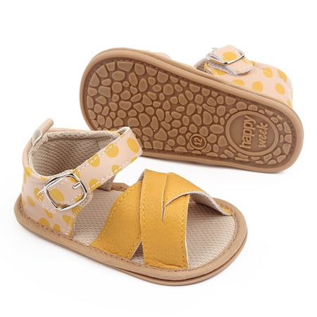 Toddler Sandals Toddler Shoes Open Toe Dot Printed Shoes First Walkers Shoes Summer Flat Girls Sandals