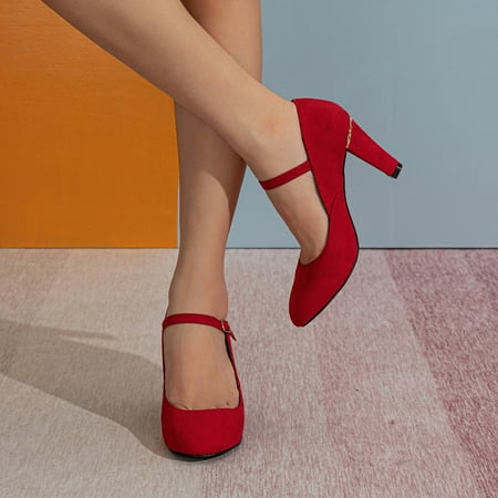 Women‘s Ankle Strap Chunky High Heels Red Comfortable Slip On Pumps Daily Dress Heels
Women‘s Ankle Strap Chunky High Heels Red Comfortable Slip On Pumps Daily Dress Heels