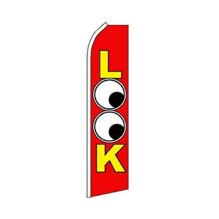 Look Red Yellow Eyes Swooper Super Feather Advertising Marketing Flag