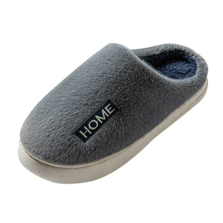 

ASEIDFNSA Home Cotton Slippers Warm Thick Memory Foam Sole Coral Velvet Slippers Shoes Bedroom House Slippers With Arch Support Gray 45