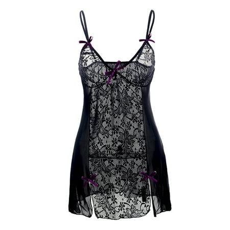 Womens Plus Size Sleepwear Nightdress Lace V Neck Lingerie Babydoll Black and Purple
Womens Plus Size Sleepwear Nightdress Lace V Neck Lingerie Babydoll Black and Purple