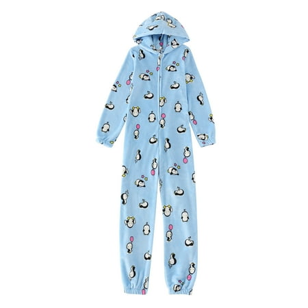TWIFER Pajamas For Womens Long Sleeve Pajama One Piece Bodysuits Outfits Sleepwear Hooded Jumpsuit
