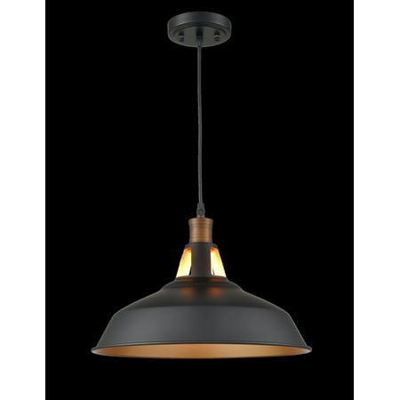 Lucca Plus Black Barn Pendant Light 1-Light