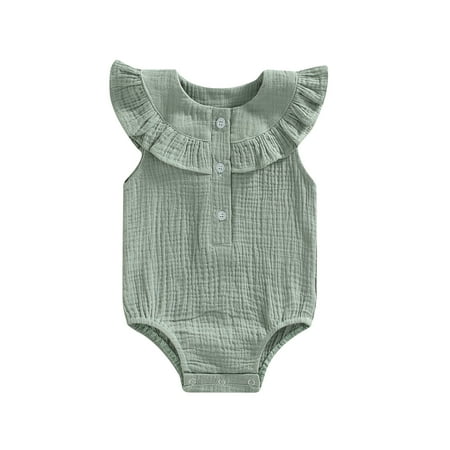 Gueuusu Summer Newborn Bodysuit Baby Girls Sleeveless Ruffled Solid Color Round Neck Romper
Gueuusu Summer Newborn Bodysuit Baby Girls Sleeveless Ruffled Solid Color Round Neck Romper