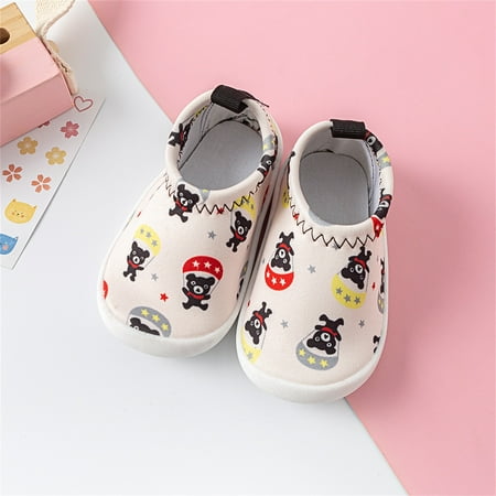 Wesracia Baby Shoes Infant Toddler Baby Cartoon Colorful Non-slip First Walkers Elastic Baby Shoes