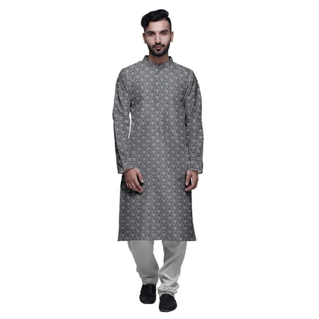 Atasi Party Wear Kurta Pajama For Men Mandarin Collar Ethnic Printed Kurta Set