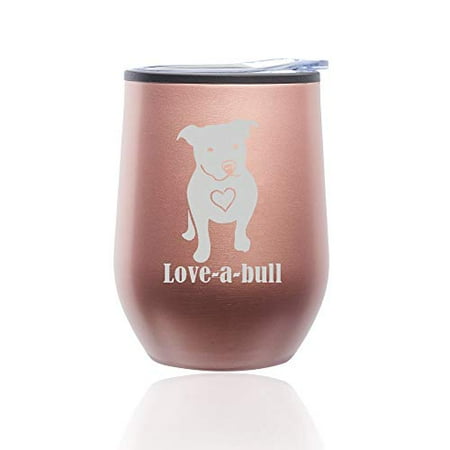 Stemless Wine Tumbler Coffee Travel Mug Glass with Lid Love-A-Bull Pit Bull Love (Rose Gold)
Stemless Wine Tumbler Coffee Travel Mug Glass with Lid Love-A-Bull Pit Bull Love (Rose Gold)