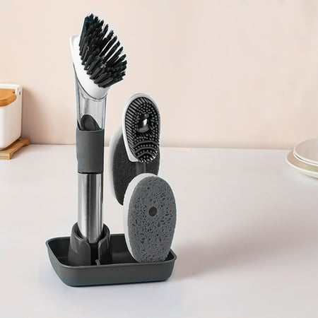 Paiwinds Kitchen Can Add Dishwashing Liquid Long Handle Brush With 4 Brush Heads & Base Sponge TPR Wood Pulp Cotton Does Not Hurt The Pot
Paiwinds Kitchen Can Add Dishwashing Liquid Long Handle Brush With 4 Brush Heads & Base Sponge TPR Wood Pulp Cotton Does Not Hurt The Pot