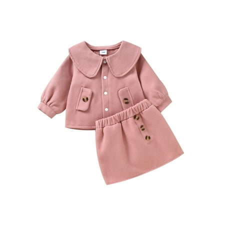Autumn Winter Toddler Baby Girls Outfit Suit Cute Long Sleeve Button Doll Collar Coat+Skirts 2PCS Kids Outwear Clothing Set
Autumn Winter Toddler Baby Girls Outfit Suit Cute Long Sleeve Button Doll Collar Coat+Skirts 2PCS Kids Outwear Clothing Set