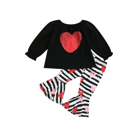 Canrulo Valentine s Day Toddler Baby Girl Heart Print Long Sleeve Tops+ Striped Flared Pants Clothes Red Black 3-4 Years
Canrulo Valentine s Day Toddler Baby Girl Heart Print Long Sleeve Tops+ Striped Flared Pants Clothes Red Black 3-4 Years