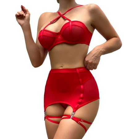 Lingerie for Women 3 Pieces Exotic Lingerie Set Strappy Fishnet Lingerie Lace Bra And Panty Sets High Waisted Mesh Underwear
Lingerie for Women 3 Pieces Exotic Lingerie Set Strappy Fishnet Lingerie Lace Bra And Panty Sets High Waisted Mesh Underwear