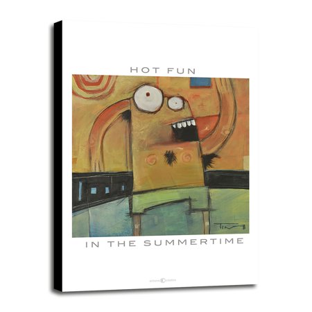 Hot Fun Poster-TIMNYB130190 Print 15"x10" by Tim Nyberg in a Canvas Stretched in Maple Frame