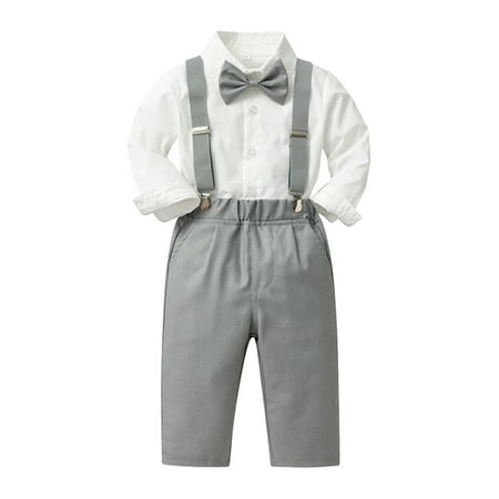 Kids 2 Piece Outfit Grey Toddler Boys Long Sleeve Shirt Tops Pants With Tie Child Kids Gentleman Outfits Party Dress 4-5 Years
Kids 2 Piece Outfit Grey Toddler Boys Long Sleeve Shirt Tops Pants With Tie Child Kids Gentleman Outfits Party Dress 4-5 Years