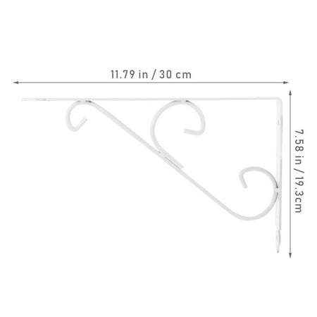 1 Set Triangle Support Frame Iron Shelves Support Wall Rack Support (White)