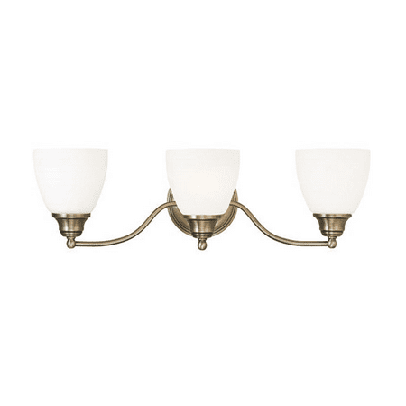 Bathroom Vanity 3 Light With Hand Blown Satin Opal White Glass Antique Brass size 23 in 300 Watts - World of Crystal
Bathroom Vanity 3 Light With Hand Blown Satin Opal White Glass Antique Brass size 23 in 300 Watts - World of Crystal