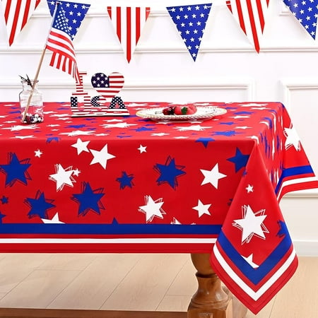 Independence Day Tablecloth Rectangle 60 x 84 Inch 4th of July Table Cloth Red Blue White Stars Tablecloths Washable Waterproof Patriotic Tablecloth for Independence Day Decoration
Independence Day Tablecloth Rectangle 60 x 84 Inch 4th of July Table Cloth Red Blue White Stars Tablecloths Washable Waterproof Patriotic Tablecloth for Independence Day Decoration