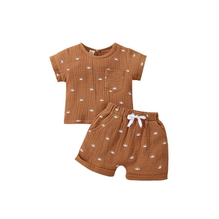Liacowi 2 Pcs Baby Boy Girl Summer Outfit Sets Cotton Linen Sun Pattern Short Sleeve Tops Drawstring Waist Shorts
Liacowi 2 Pcs Baby Boy Girl Summer Outfit Sets Cotton Linen Sun Pattern Short Sleeve Tops Drawstring Waist Shorts