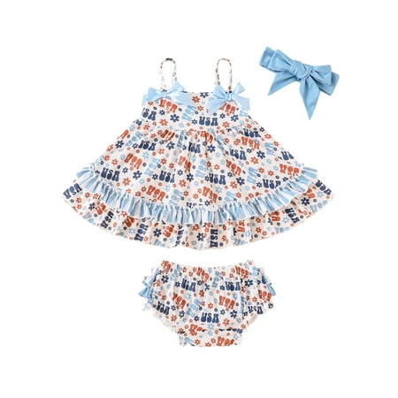 Toddler Baby Girl 4th of July Outfits Summer Ruffle Tank Dress Independence Day Bottoms Shorts Set
Toddler Baby Girl 4th of July Outfits Summer Ruffle Tank Dress Independence Day Bottoms Shorts Set
