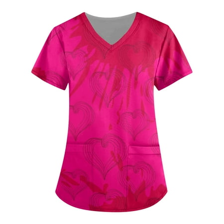 Alrise Hot Pink Summer Plus Size Scrubs Top for Women Fashion Print Short Sleeve T-Shirt V-Neck Pockets Workwear Blouse 3X-Large
Alrise Hot Pink Summer Plus Size Scrubs Top for Women Fashion Print Short Sleeve T-Shirt V-Neck Pockets Workwear Blouse 3X-Large