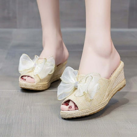 KBODIU Womens Sandals Mothers Day Gifts Linen Straw Casual Canvas Dress Slippers Wedge Platform Sandals for Women Dressy Summer Beige 40
KBODIU Womens Sandals Mothers Day Gifts Linen Straw Casual Canvas Dress Slippers Wedge Platform Sandals for Women Dressy Summer Beige 40