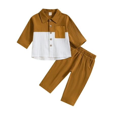 ASFGIMUJ Baby Girl Outfits 2 Pieces Clothes Cotton Linen Color Block Long Sleeve Button Down Shirt Solid Pants Set Casual Boy Outfits Brown 3 Years-4 Years
ASFGIMUJ Baby Girl Outfits 2 Pieces Clothes Cotton Linen Color Block Long Sleeve Button Down Shirt Solid Pants Set Casual Boy Outfits Brown 3 Years-4 Years