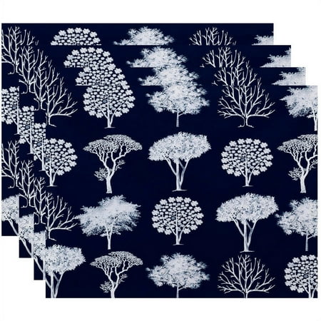 Simply Daisy 18 x 14 Field of Trees Floral Print Placemats Set of 4