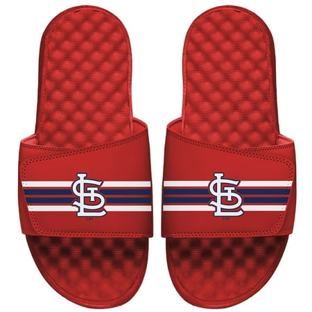 Men s ISlide Red St. Louis Cardinals Varsity Stripes Slide Sandals