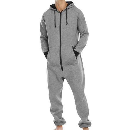 FITORON Mens Pajamas Jumpsuits- Men Casual Solid Hooded Zipper One-piece Loose Pocket Sportswear Suit Gray XL
FITORON Mens Pajamas Jumpsuits- Men Casual Solid Hooded Zipper One-piece Loose Pocket Sportswear Suit Gray XL
