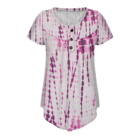 Simplmasygenix Women Tops Summer Clearance Women Plus Size V-neck Tie-dye Print Button Short Sleeve Tops T-Shirt Blouse
Simplmasygenix Women Tops Summer Clearance Women Plus Size V-neck Tie-dye Print Button Short Sleeve Tops T-Shirt Blouse