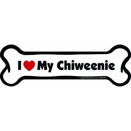 Imagine This Bone Car Magnet I Love My Chiweenie 2-Inch by 7-Inch