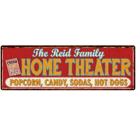 The REID Family Home Theater Sign Gift 6x18 Metal Movies Decor 106180100263