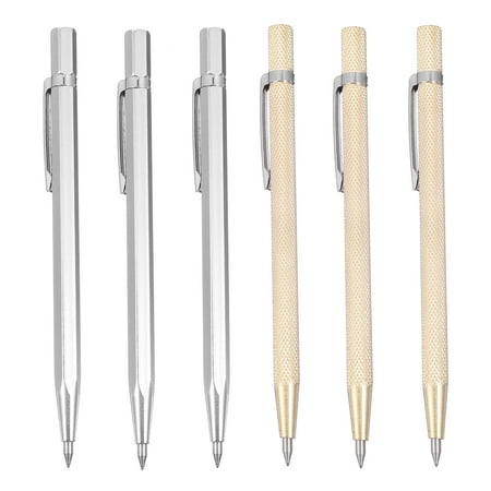 NUOLUX 6Pcs Durable Tungsten Carbide Scribers Practical Engraving Pens (Random Color)
