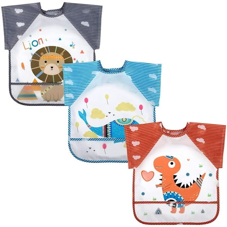 QWZNDZGR 3 Pack Short Sleeved Bibs / Waterproof Baby Bibs / Toddler Bibs / Smock Washable Bibs for Baby Toddler 6-36 Months
QWZNDZGR 3 Pack Short Sleeved Bibs / Waterproof Baby Bibs / Toddler Bibs / Smock Washable Bibs for Baby Toddler 6-36 Months