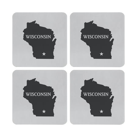 Supreme Stainless Steel 4-Piece Square Coasters with Non-Slip EVA Backing (Wisconsin)
Supreme Stainless Steel 4-Piece Square Coasters with Non-Slip EVA Backing (Wisconsin)
