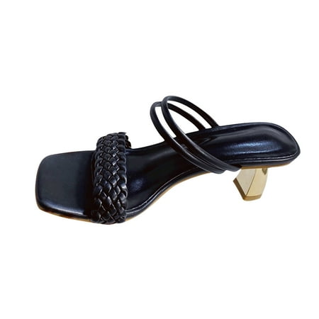 Rdeuod Shoes Women Women S Casual Outer Wear Open Toe Two Ways To Middle Heel Woven Sandal
Rdeuod Shoes Women Women S Casual Outer Wear Open Toe Two Ways To Middle Heel Woven Sandal