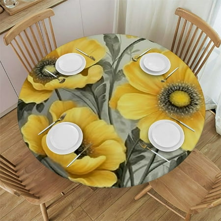 QCPP Yellow Flowers Round Table Cover Waterproof Resistant Fabric 100% Polyester Fiber 38 -42
QCPP Yellow Flowers Round Table Cover Waterproof Resistant Fabric 100% Polyester Fiber 38 -42