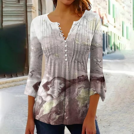 Lenago Plus Size Blouse for Women Casual Trumpet 3/4 Sleeve Printed Buttoned Basic Ruched Corset Tunic Tops Pleated T-shirts Blouses Casual Summer Tops Summer Savings Clearance
Lenago Plus Size Blouse for Women Casual Trumpet 3/4 Sleeve Printed Buttoned Basic Ruched Corset Tunic Tops Pleated T-shirts Blouses Casual Summer Tops Summer Savings Clearance