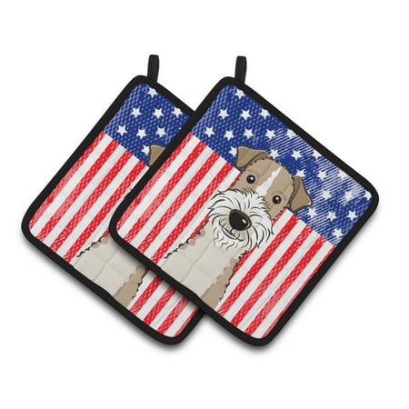 Carolines Treasures BB2177PTHD Flag and Wire Haired Fox Terrier Pair of Pot Holders 7.5HX7.5W multicolor
Carolines Treasures BB2177PTHD Flag and Wire Haired Fox Terrier Pair of Pot Holders 7.5HX7.5W multicolor