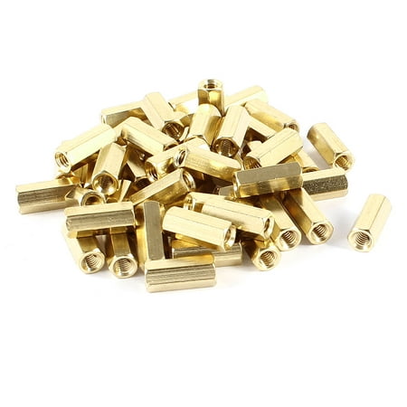 Computer Motherboard M4x15 M4 Female Threaded Bolts Brass Standoff Spacer 50 Pcs
