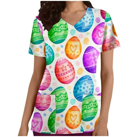 HAPIMO Summer Shirts for Women Eggs Print Tops V-Neck T-shirt Short Sleeve Tees Fashion Working Uniform Clothes for Girls Scrub Pocket Tunic Blouses Hot Pink XXL Discount
HAPIMO Summer Shirts for Women Eggs Print Tops V-Neck T-shirt Short Sleeve Tees Fashion Working Uniform Clothes for Girls Scrub Pocket Tunic Blouses Hot Pink XXL Discount